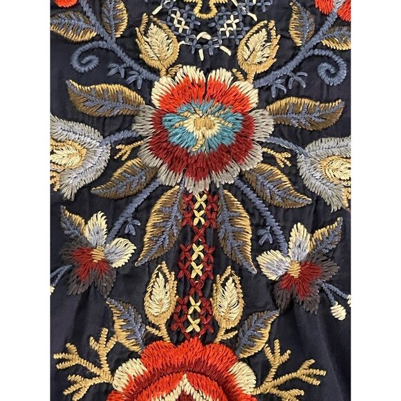 Johnny Was Navy Embroidered Blouse - Picture 7 of 16